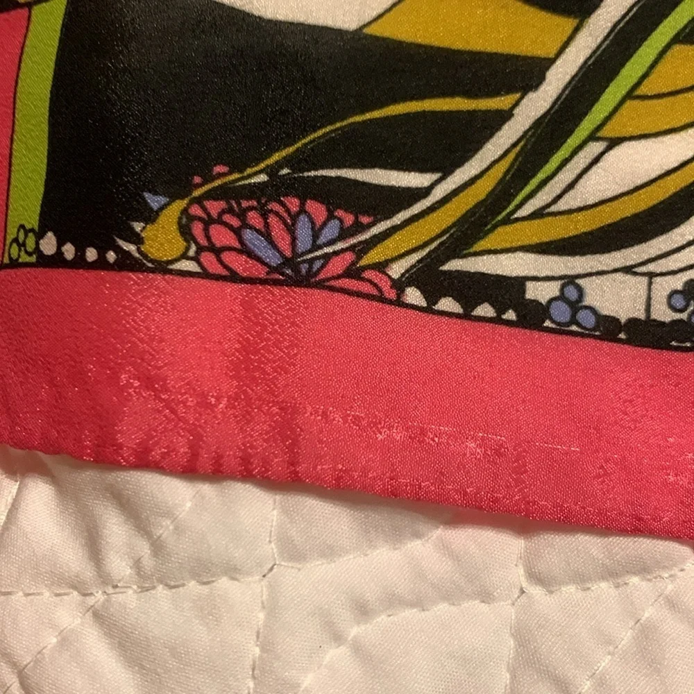 Vintage Paoli silk scarf with floral and abstract print